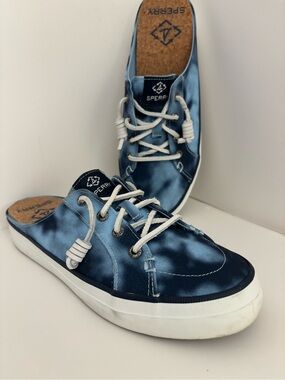 Sperry Navy and Light Blue Tie-Dye Slip-On Sneakers